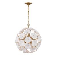 Six Light Chandelier by Crystorama - Esme Collection, Aged Brass Finish - ESM-4005-AG-WH
