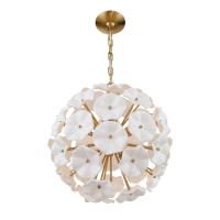 Six Light Chandelier by Crystorama - Esme Collection, Aged Brass Finish - ESM-4005-AG-WH