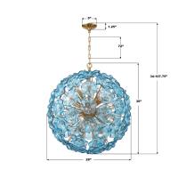 12 Light Chandelier by Crystorama - Esme Collection, Aged Brass Finish - ESM-4009-AG-BL