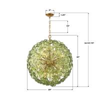12 Light Chandelier by Crystorama - Esme Collection, Aged Brass Finish - ESM-4009-AG-GR