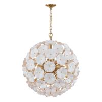 12 Light Chandelier by Crystorama - Esme Collection, Aged Brass Finish - ESM-4009-AG-WH