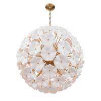 12 Light Chandelier by Crystorama - Esme Collection, Aged Brass Finish - ESM-4009-AG-WH