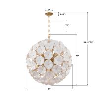 12 Light Chandelier by Crystorama - Esme Collection, Aged Brass Finish - ESM-4009-AG-WH