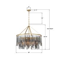 Nine Light Chandelier by Crystorama - Gemma Collection, Modern Gold Finish - GEM-7005-MG-SS