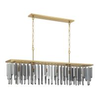Six Light Linear Chandelier by Crystorama - Gemma Collection, Modern Gold Finish - GEM-7007-MG-SS