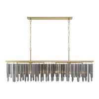 Six Light Linear Chandelier by Crystorama - Gemma Collection, Modern Gold Finish - GEM-7007-MG-SS