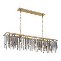 Six Light Linear Chandelier by Crystorama - Gemma Collection, Modern Gold Finish - GEM-7007-MG-SS