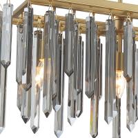 Six Light Linear Chandelier by Crystorama - Gemma Collection, Modern Gold Finish - GEM-7007-MG-SS