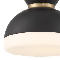 Two Light Flush Mount by Crystorama - Gidget Collection, Matte Black + Vibrant Gold Finish - GID-4003-MK-VG