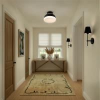 Two Light Flush Mount by Crystorama - Gidget Collection, Matte Black + Vibrant Gold Finish - GID-4003-MK-VG