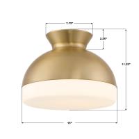 Two Light Flush Mount by Crystorama - Gidget Collection, Vibrant Gold Finish - GID-4003-VG
