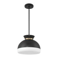Two Light Pendant by Crystorama - Gidget Collection, Matte Black + Vibrant Gold Finish - GID-4015-MK-VG