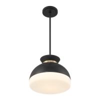 Two Light Pendant by Crystorama - Gidget Collection, Matte Black + Vibrant Gold Finish - GID-4015-MK-VG