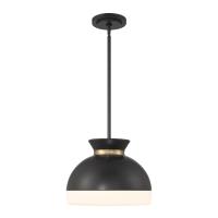 Two Light Pendant by Crystorama - Gidget Collection, Matte Black + Vibrant Gold Finish - GID-4015-MK-VG
