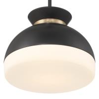 Two Light Pendant by Crystorama - Gidget Collection, Matte Black + Vibrant Gold Finish - GID-4015-MK-VG