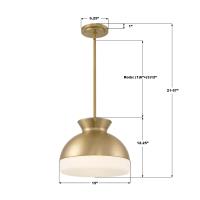 Two Light Pendant by Crystorama - Gidget Collection, Vibrant Gold Finish - GID-4015-VG