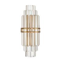 Two Light Wall Sconce by Crystorama - Hayes Collection, Aged Brass Finish - HAY-1411-AG