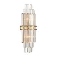 Two Light Wall Sconce by Crystorama - Hayes Collection, Aged Brass Finish - HAY-1411-AG