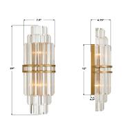 Two Light Wall Sconce by Crystorama - Hayes Collection, Aged Brass Finish - HAY-1411-AG
