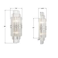 Two Light Wall Sconce by Crystorama - Hayes Collection, Polished Nickel Finish - HAY-1411-PN