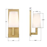 One Light Wall Sconce by Crystorama - Hogan Collection, Aged Brass Finish - HGN-3901-AG