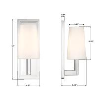 One Light Wall Sconce by Crystorama - Hogan Collection, Polished Chrome Finish - HGN-3901-CH