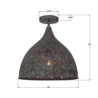 One Light Semi Flush Mount by Crystorama - Jasmine Collection, Forged Bronze Finish - JAS-A5010-FB_CEILING