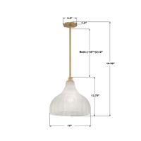 One Light Pendant by Crystorama - Layton Collection, Luxe Gold Finish - LAY-305-LG