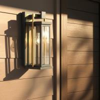 One Light Outdoor Wall Sconce by Crystorama - Lendel Collection, Twilight Bronze + Textured Gold Finish - LDL-901-TZ-TG