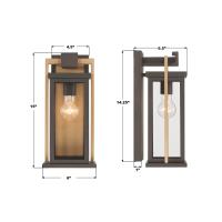 One Light Outdoor Wall Sconce by Crystorama - Lendel Collection, Twilight Bronze + Textured Gold Finish - LDL-901-TZ-TG