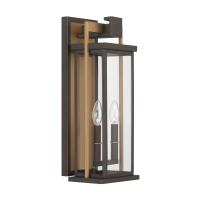 Two Light Outdoor Wall Sconce by Crystorama - Lendel Collection, Twilight Bronze + Textured Gold Finish - LDL-902-TZ-TG