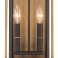 Two Light Outdoor Wall Sconce by Crystorama - Lendel Collection, Twilight Bronze + Textured Gold Finish - LDL-902-TZ-TG