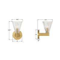 One Light Wall Sconce by Crystorama - Lotus Collection, Luxe Gold Finish - LOT-701-LG