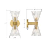 Two Light Wall Sconce by Crystorama - Lotus Collection, Luxe Gold Finish - LOT-702-LG