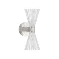 Two Light Wall Sconce by Crystorama - Lotus Collection, Polished Nickel Finish - LOT-702-PN