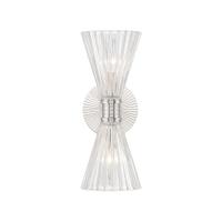 Two Light Wall Sconce by Crystorama - Lotus Collection, Polished Nickel Finish - LOT-702-PN
