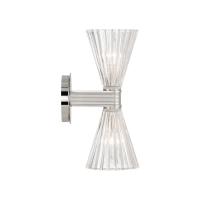 Two Light Wall Sconce by Crystorama - Lotus Collection, Polished Nickel Finish - LOT-702-PN