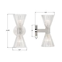 Two Light Wall Sconce by Crystorama - Lotus Collection, Polished Nickel Finish - LOT-702-PN