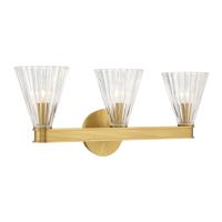 Three Light Bath by Crystorama - Lotus Collection, Luxe Gold Finish - LOT-703-LG