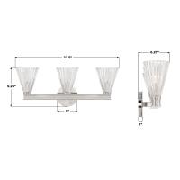 Three Light Bath by Crystorama - Lotus Collection, Polished Nickel Finish - LOT-703-PN
