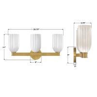 Three Light Bath by Crystorama - Lotus Collection, Luxe Gold Finish - LOT-713-LG