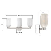 Three Light Bath by Crystorama - Lotus Collection, Polished Nickel Finish - LOT-713-PN