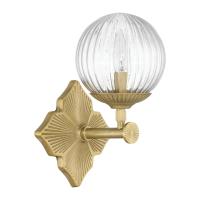 One Light Wall Sconce by Crystorama - Orly Collection, Aged Brass Finish - ORY-1001-AG-CL