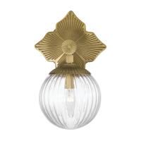 One Light Wall Sconce by Crystorama - Orly Collection, Aged Brass Finish - ORY-1001-AG-CL
