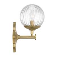 One Light Wall Sconce by Crystorama - Orly Collection, Aged Brass Finish - ORY-1001-AG-CL