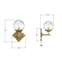 One Light Wall Sconce by Crystorama - Orly Collection, Aged Brass Finish - ORY-1001-AG-CL