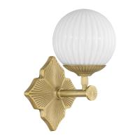One Light Wall Sconce by Crystorama - Orly Collection, Aged Brass Finish - ORY-1001-AG-WH