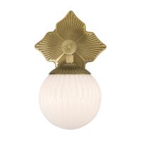 One Light Wall Sconce by Crystorama - Orly Collection, Aged Brass Finish - ORY-1001-AG-WH