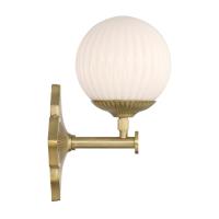 One Light Wall Sconce by Crystorama - Orly Collection, Aged Brass Finish - ORY-1001-AG-WH