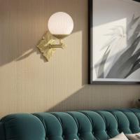 One Light Wall Sconce by Crystorama - Orly Collection, Aged Brass Finish - ORY-1001-AG-WH